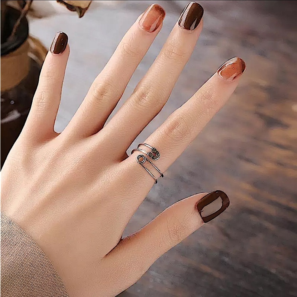 Sterling Silver Safety Pin Rings - Picture 4 of 4